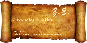 Zavaczky Etelka névjegykártya